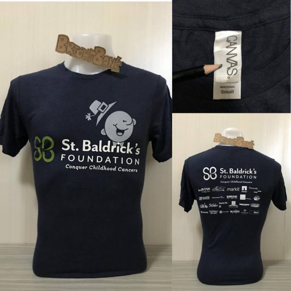 ผ้าบาง ผ้าบางวินเทจ เสื้อยืดมือสอง ลาย ST.BALDRICK'S FOUNDATION